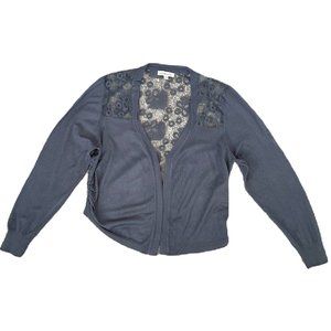 NWOT Gray Laced Back Cardigan - L